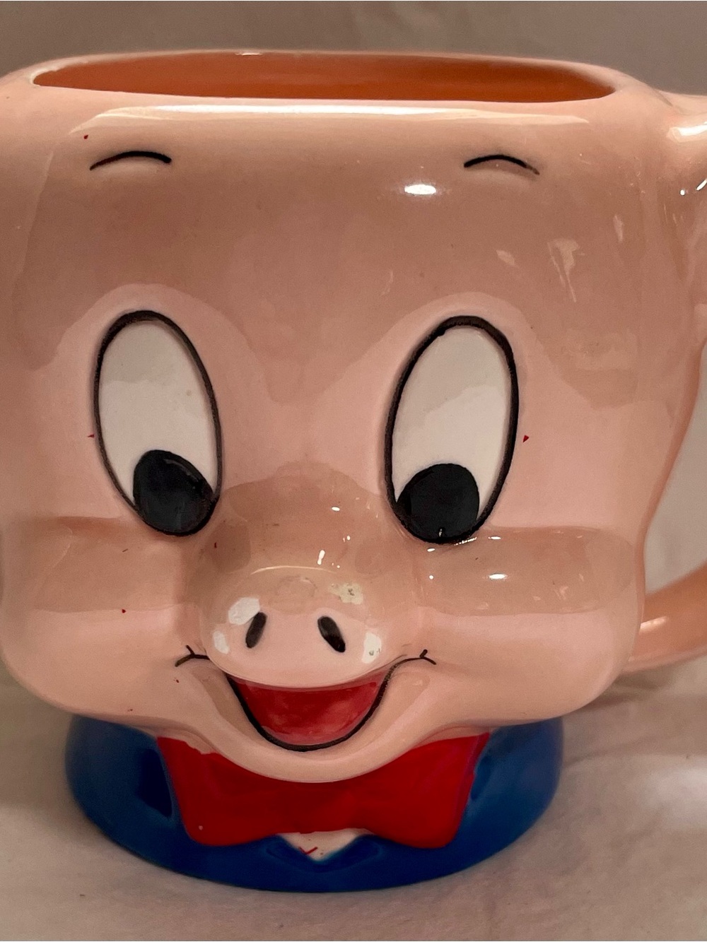 1989 Porky Pig Ceramic Mug 3D Figural
